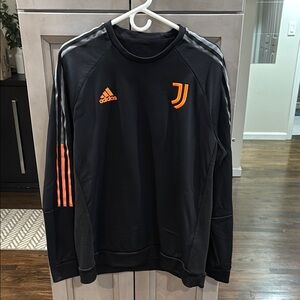 Adidas Black and Orange Juventus Sweatshirt